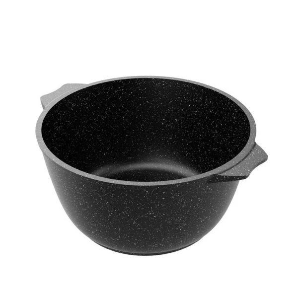 Кастрюля 10л алюминий АП ГРАНИТ BLACK стекл.крышка 32см (2)