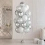 Шар воздушный латекс 30см разноцветные (набор 40шт+2 ленты*10м) Серебрянное ассорти PATERRA (10)
