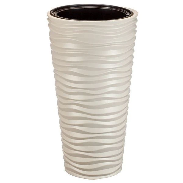 Кашпо 42л d340мм h630мм пластик ДЮНА со вставкой 9л Кремовый (1)