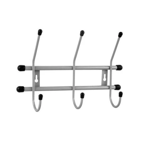 Вешалка 3 крючка настенная Стандарт 3 металл Серый металлик (10)