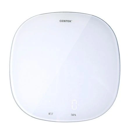 Весы кухонные электронные стекло 5кг Centek CT-2482 18*18см, LCD белые (12)