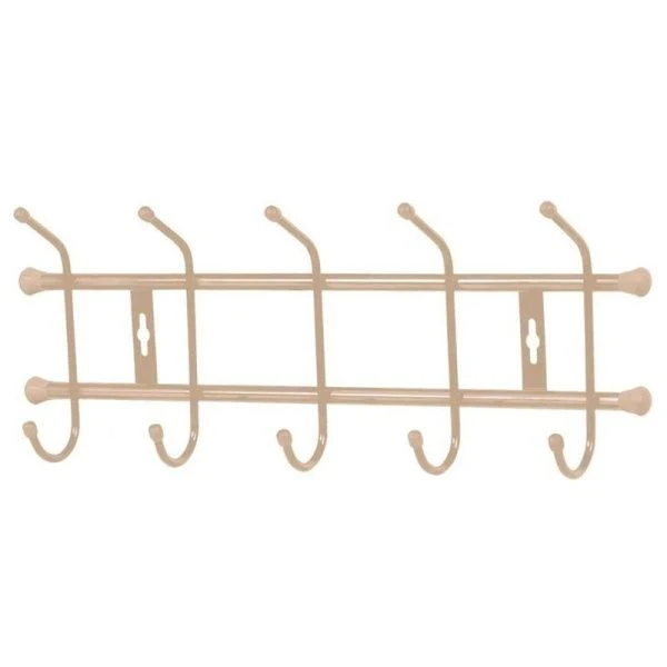 Вешалка 5 крючков настенная 465*190*80мм металл ВНТ5М бежевый металлик (5)