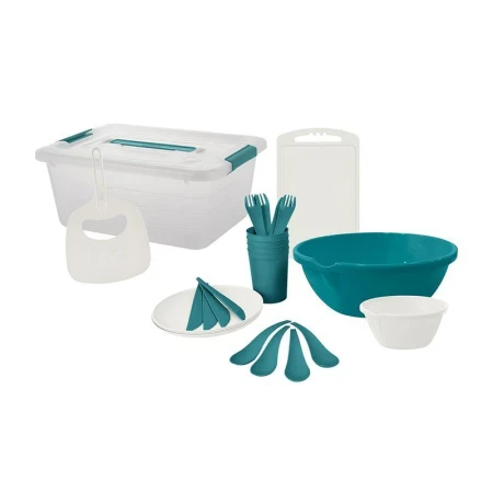 Набор для пикника пластик 28пр на 4 персоны зеленый бархат (4)