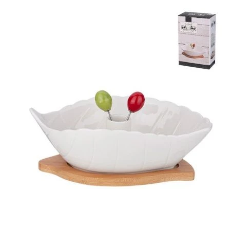 Салатник 550мл 22,3*13,5*6,9см фарфор Native в форме листа (16)