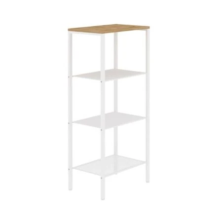 Стеллаж 4 полки 47*30*114см металл ТОРОНТО 14 каркас белый, верхняя полка ЛДСП (1)