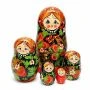 Матрешка 5-ти кукольная 15*7см дерево Хохлома малая (1)