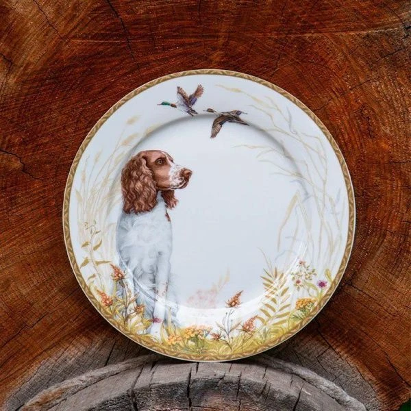 Тарелка мелкая 20,5см фарфор ОХОТА десертная (24)