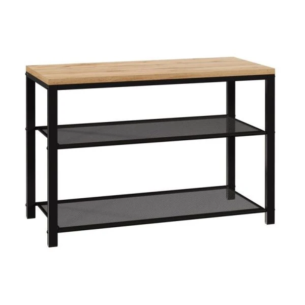 Полка для обуви 3 секции 67*30*45см металл ТОРОНТО 23Л каркас черный, сиденье ЛДСП (1)