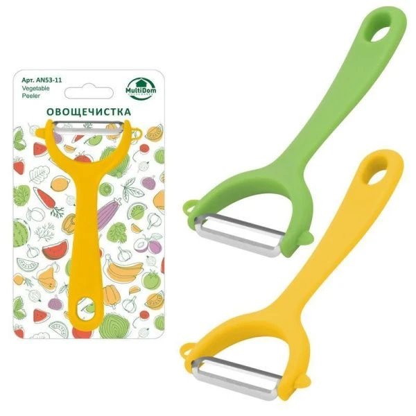 Овощечистка 14*7,5*1см нерж.сталь/пластик 3 цвета AN53-11 (12/144)