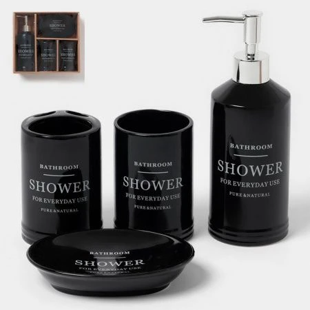 Набор для ванной "Лофт" 4 предмета (мыльница, дозатор для мыла, 2 стакана)   5426132