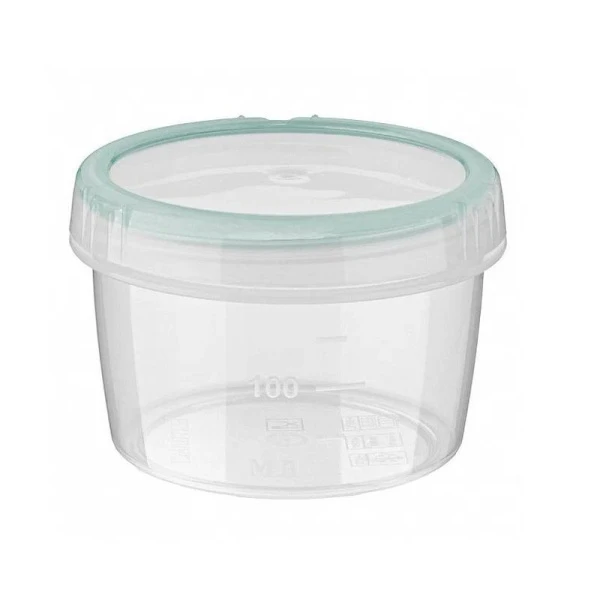 Контейнер пищевой 250мл 9*6,2см пластик ВИНТАЖ с завинчивающейся крышкой (18)