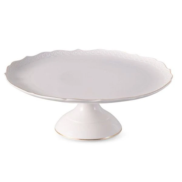 Тортовница 28см фарфор КРУЖЕВО (4)