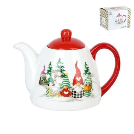 Чайник заварочный 900мл керамика РОЖДЕСТВЕНСКИЕ ГНОМЫ подар.уп. (24)
