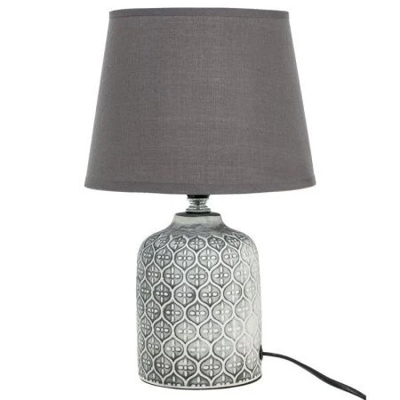 Лампа настольная с абажуром керамика серая 20*32см Е14 шнур 1м (36)
