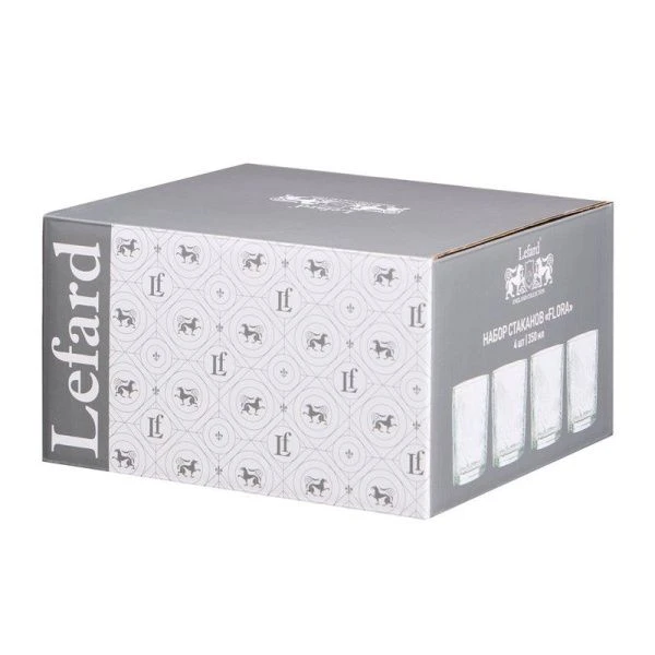 Стаканы набор 4шт 350см стекло FLORA (12)