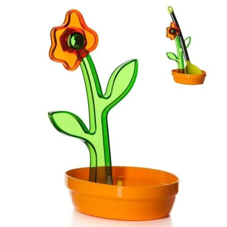 Подставка под ложку 12*15*23,5см пластик HEREVIN оранжевая (12)