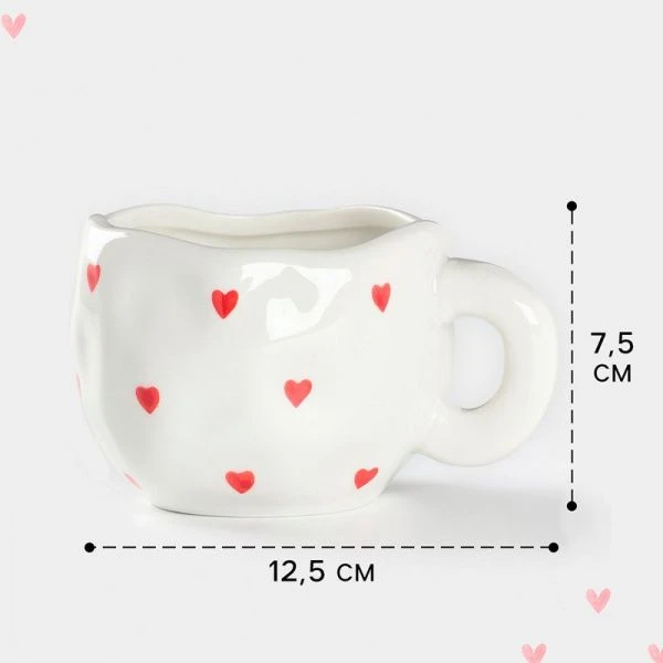 Чайный набор керамика 2пр (кружка 320мл, блюдце 16см) Любовь ручная роспись (48)