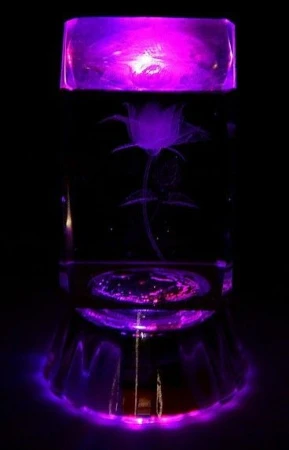 яяяСувенир прямоугольник свет Роза 6,2*3*3см 563684