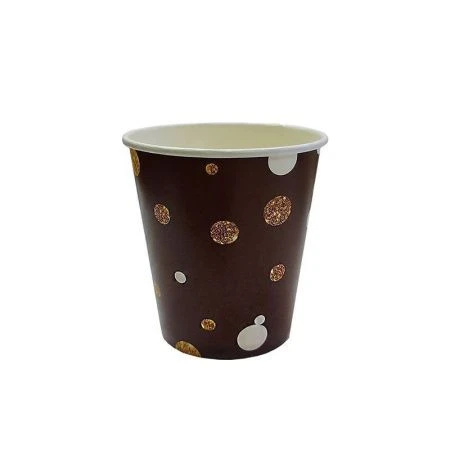 Стакан бумажный набор 6шт 250мл ВЕЧЕРИНКА коричневый (120)