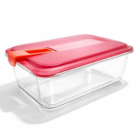 Контейнер пищевой 1,97л стекло EN UN BOX RASPBERRY пласт.крышка прямоугольный Q5369 (12)