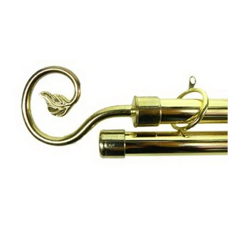 Карниз для штор двойной металл 0,75-1,2м Листок, d2см золото JC-1476 (12)