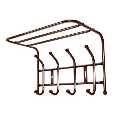 Вешалка с полкой настенная 400*238*268мм металл медный антик ВП4 (5)