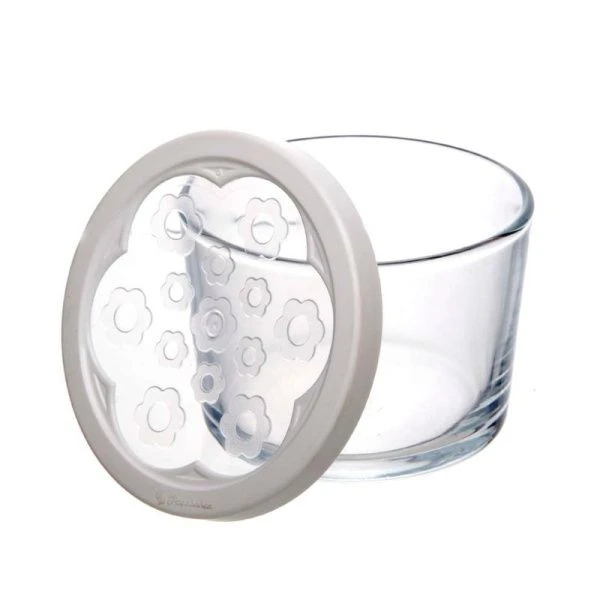 Банка 220мл стекло БЕЙСИК с белой пласт.крышкой (12)