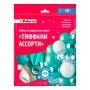 Шар воздушный латекс 30см разноцветные (набор 40шт+2 ленты*10м) Тиффани ассорти PATERRA (10)