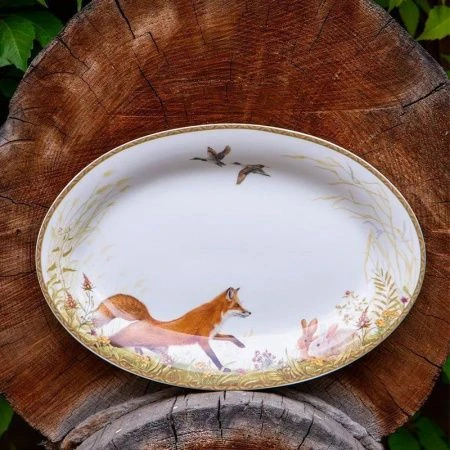 Блюдо овальное 32*22см фарфор ОХОТА (24)