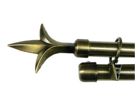 Карниз для штор двойной металл 0,75-1,2м Пика Лилия, d2см бронза JC-1497 (12)