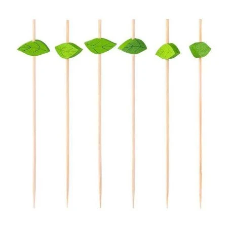 Шпажки для канапе 12см 100шт бамбук Листок  в пакете PATERRA (50)