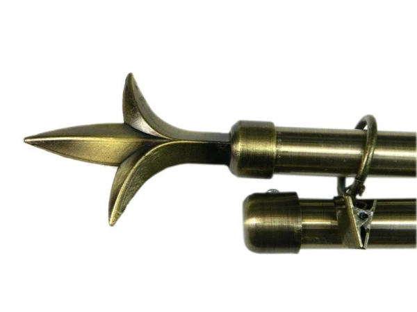 Карниз для штор двойной металл 0,75-1,2м Пика Лилия, d2см бронза JC-1497 (12)