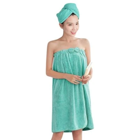 Набор для сауны женский микрофибра 2пр (килт 150*80см, чалма 65*25см) мятный м0906_34