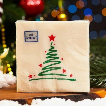 Салфетки бумажные Art Bouquet 30шт. 2-х слойные 20*20 С новым годом! (26)