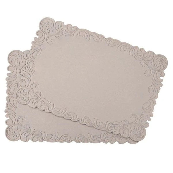 Набор салфеток сервировочных ПВХ 2шт. 45*30см Экокожа бежевый (25)