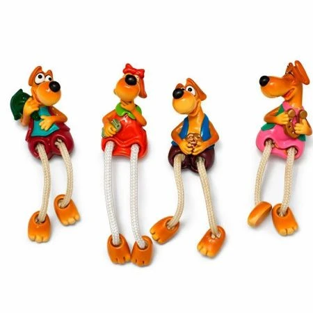 Магнит Собака с веревочными ножками 10х3см 4 вида 17160 (24/576)