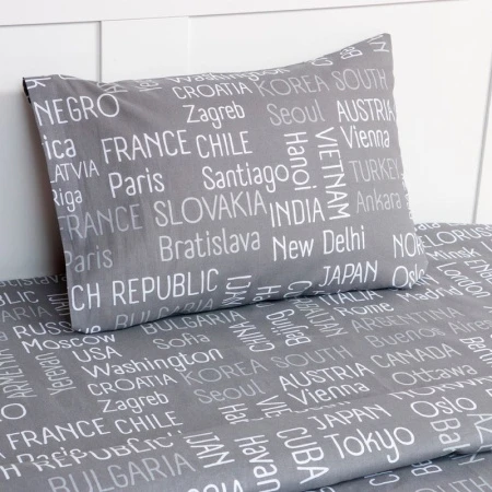 КПБ детский 1,5сп бязь 100%хлопок Этель (пр.150*214, под.143*215, нав.50*70) рис. Young traveler