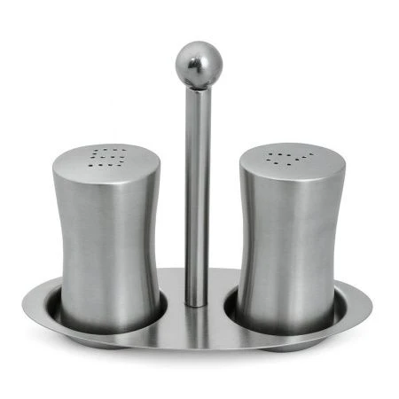 Набор для специй нерж.сталь 2пр 12,5*15*7см на подставке В6347/JC-17351 (48)