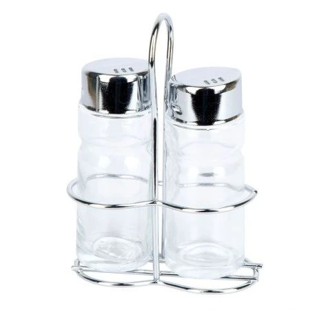Набор для специй 2пр (солонка, перечница) стекло на подставке (36) ВЫВОД