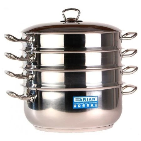 Мантоварка 3-х уровневая 8л (дно d22.5см) нерж.сталь Ариан Гастро со стекл.крышкой 30см 4KTCKK0830001 (1)