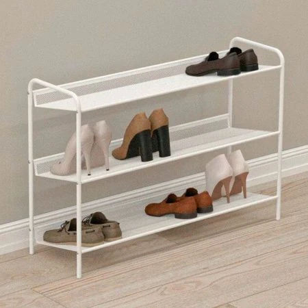 Полка для обуви 3 секции 86,5*27*60см металл ЖЕНЕВА 33 белая (1)