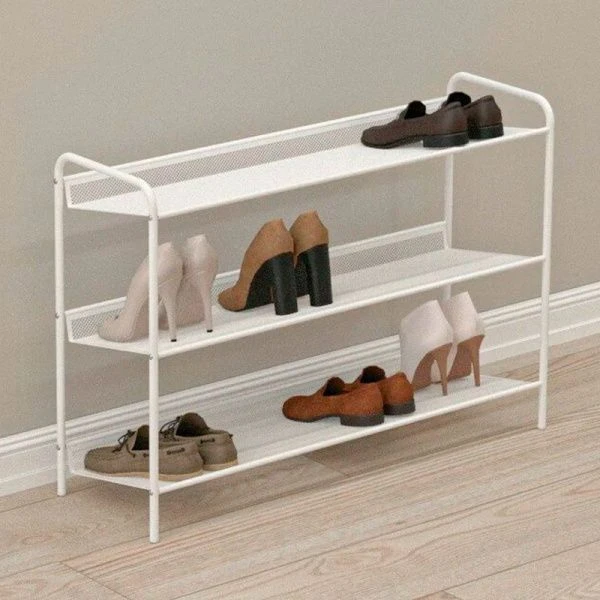 Полка для обуви 3 секции 86,5*27*60см металл ЖЕНЕВА 33 белая (1)