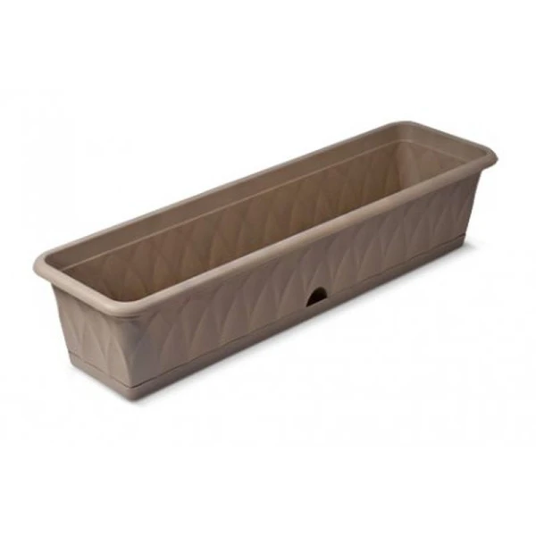 Балконный ящик 809*228*174мм пластик СИЕНА с поддоном серый С174-03-СЕР (5)