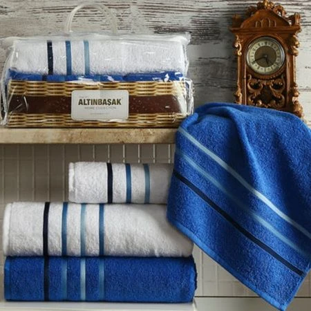 яяяНабор полотенец 4пр 50*90*2/70*140*2 махровые Altinbasak DOLCE (Белый-Парламент)