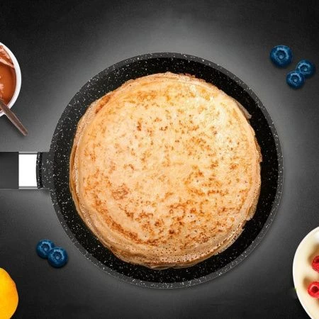 Сковорода блинная 22см алюминий АП ГРАНИТ BLACK без крышки индукция (10)