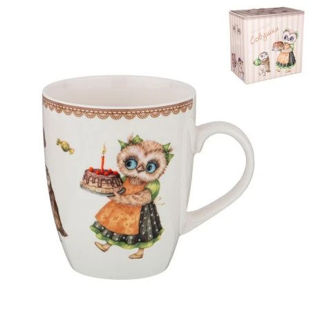 Кружка 420мл фарфор СОВУШКИ (36)