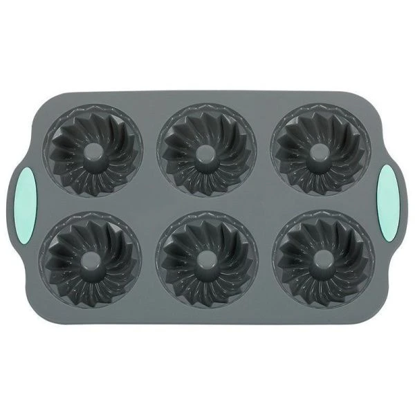 Форма для кексов 6 ячеек 28,5*17,5*3см силикон Silicone 79-011 (100)