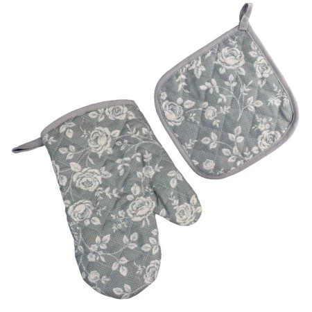 Кухонный набор 2пр (прихватка, рукавица) рогожка РЕВЕРАНС СЕРЫЙ LeSonnet арт. 22