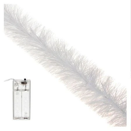 Гирлянда эл 7х220см с белой мишурой нитка росы пост.свечение мильтицвет 2хАА ПВХ СНОУ БУМ