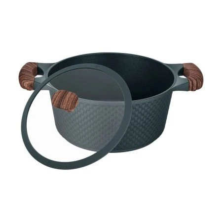 Кастрюля 4,2л h11,4см алюминий АП со стекл.крышкой с силикон.ободком 24см индукция RAN (6)